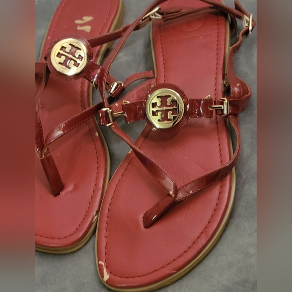 Tory Burch Ali Thong sandal Red size 9.5 - Picture 3 of 10